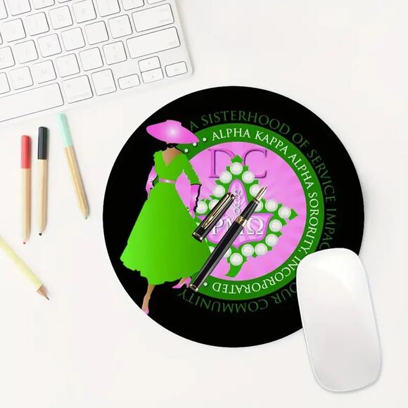 AKA Alpha Kappa Alpha Mouse Pad Black with Lady Silhouette Design - Picture 4 of 7